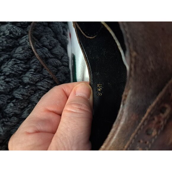 Sesto Meucci Women's 8.5 Wingtip Brown Leather Lace-Up Wedge Shoes Brogue - Picture 11 of 13